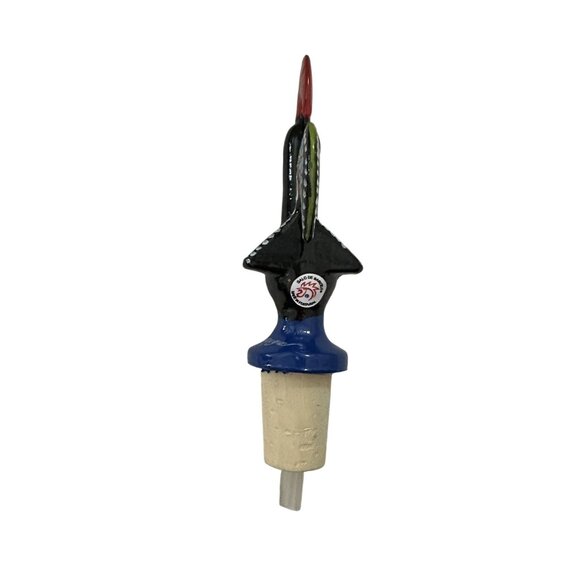 Portuguese The Rooster of Barcelos Black Bottle Stopper Cork Dispenser Souvenir - Picture 2 of 3